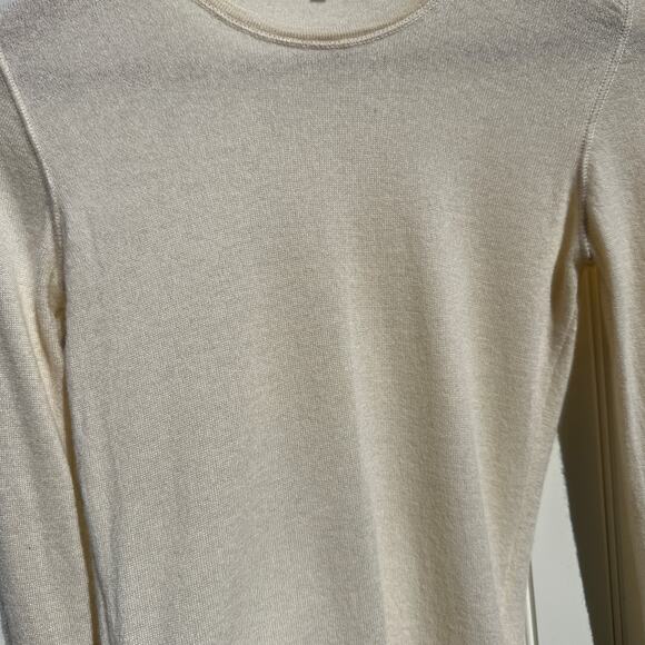 Loro Piana Fine Cashmere Long Sleeve Crewneck Tee Shirt Sweater Size 40 IT Cream - Picture 14 of 16